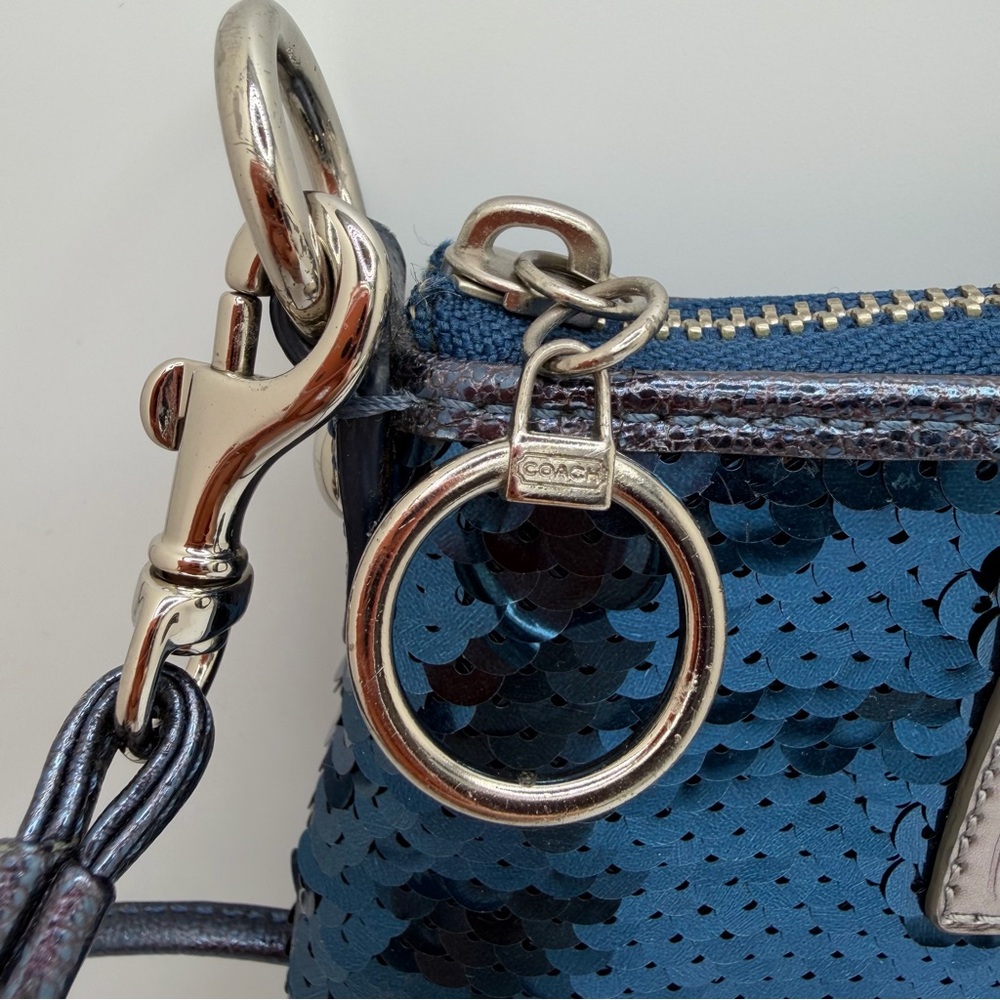 Vintage Coach Poppy Blue Sequin Crossbody Bag | Y2K Era - Picture 6 of 9